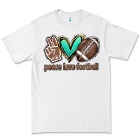 White Peace love football Premium Tee - HowdyJamesFarm