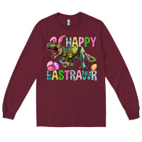 Burgundy Happy Eastrawr Easter Long Sleeve Tee - BundleAndBundleShop