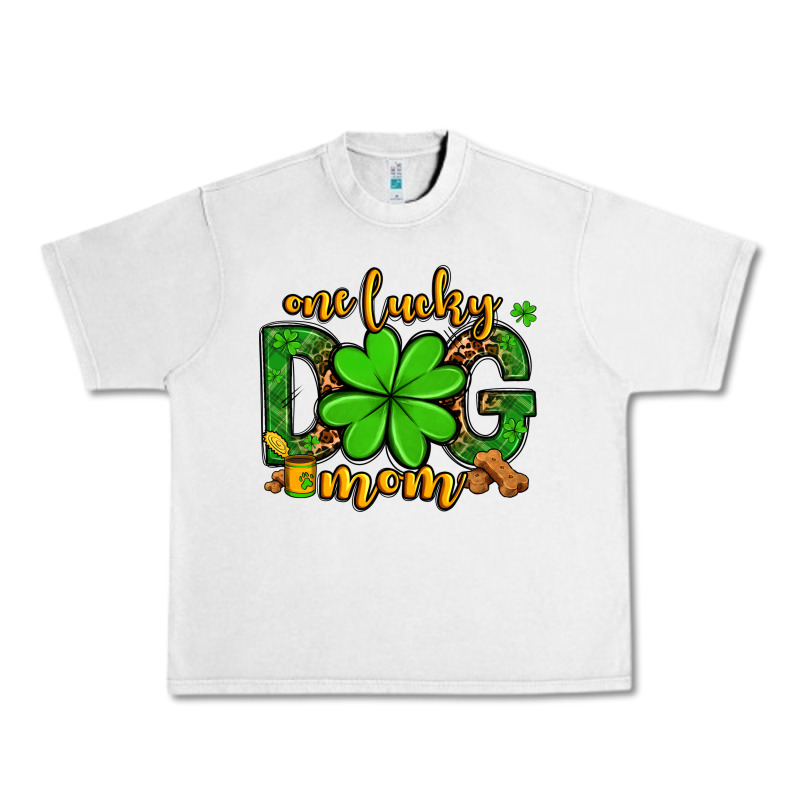 One Lucky Dog Mom St. Patrick's Urban Heavy Tee by OliviaCreatesArt | Teevron