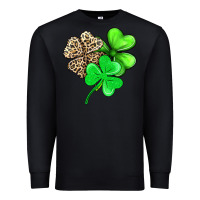 Black three clover Premium Sweatshirt - AdoDesignShop