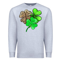 Heather Grey three clover Premium Sweatshirt - AdoDesignShop