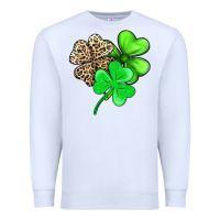 White three clover Premium Sweatshirt - AdoDesignShop