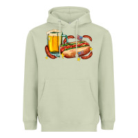 Matcha hot dog and beer with stars and usa flags Heavyweight Hoodie - AdoDesignShop