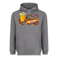 Storm hot dog and beer with stars and usa flags Heavyweight Hoodie - AdoDesignShop