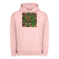 Pigment Salmon cactus gemstone coaster Urban Hoodie - JahusDesignShop