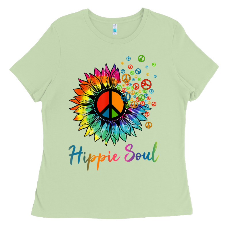 Daisy Peace Sign Hippie Soul Retro Hippie Flower Lovers T Shirt Ladies Tee by baoMotion | Teevron
