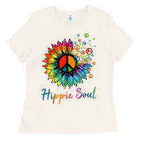 Bone daisy peace sign hippie soul retro hippie flower lovers t shirt Ladies Tee - baoMotion