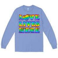 Colony Blue Western Love Lives Here Long Sleeve Tee - BundleAndBundleShop