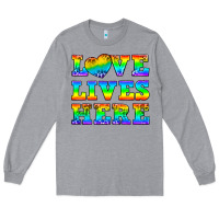 Heather Grey Western Love Lives Here Long Sleeve Tee - BundleAndBundleShop