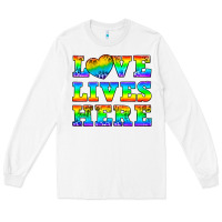 White Western Love Lives Here Long Sleeve Tee - BundleAndBundleShop