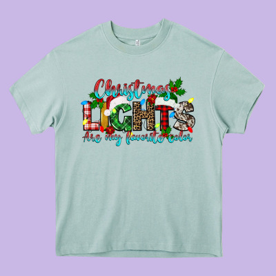Christmas Lights Are My Favorite Heavy Core Tee Designed By Texasbilliewilder