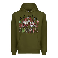 Army Green Chillin With My Gnomies Premium Hoodie - CowhideDigitalArt