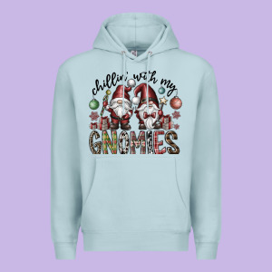 Chillin With My Gnomies Premium Hoodie Designed By Cowhidedigitalart