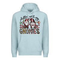 Blue Mist Chillin With My Gnomies Premium Hoodie - CowhideDigitalArt