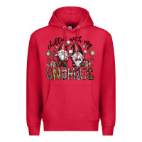 Cardinal Chillin With My Gnomies Premium Hoodie - CowhideDigitalArt