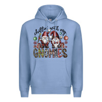 Colony Blue Chillin With My Gnomies Premium Hoodie - CowhideDigitalArt