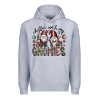 Heather Grey Chillin With My Gnomies Premium Hoodie - CowhideDigitalArt