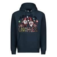 Navy Chillin With My Gnomies Premium Hoodie - CowhideDigitalArt