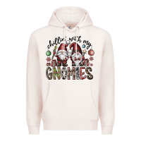 Pale Pink Chillin With My Gnomies Premium Hoodie - CowhideDigitalArt