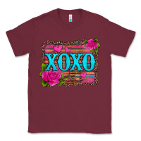 Burgundy xoxo valentine's day pink roses and hearts Classic Tee - Jasminsmagicworld