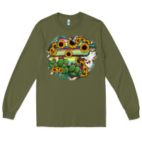 Army Green Guanajuato sunflower serape map Long Sleeve Tee - RanaPortraitStore