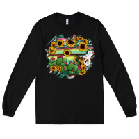 Black Guanajuato sunflower serape map Long Sleeve Tee - RanaPortraitStore