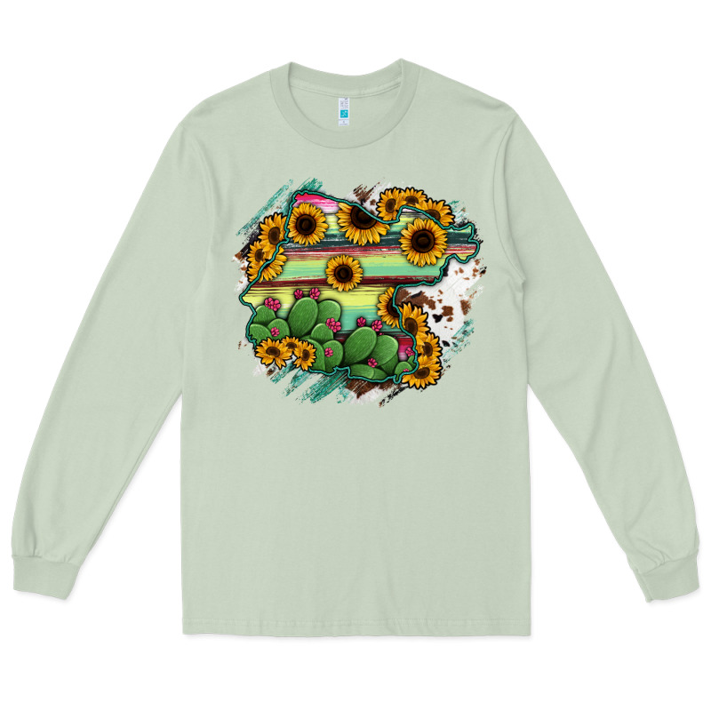 Guanajuato Sunflower Serape Map Long Sleeve Tee by RanaPortraitStore | Teevron