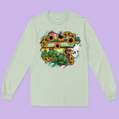 Guanajuato Sunflower Serape Map Long Sleeve Tee Designed By Ranaportraitstore