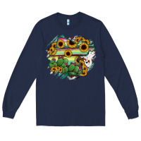 Navy Guanajuato sunflower serape map Long Sleeve Tee - RanaPortraitStore