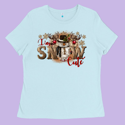 Im Snow Cute Ladies Tee Designed By Cowgirlartshop