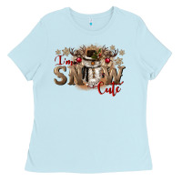 Baby Blue im snow cute Ladies Tee - CowGirlArtShop