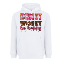 White donut worry be happy Heavyweight Hoodie - AdoDesignShop