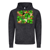 Vintage Black st.patricks plaid  green glitter cowhide  leopard Vintage Hoodie - FaDigitalArtStudio
