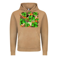 Vintage Camel st.patricks plaid  green glitter cowhide  leopard Vintage Hoodie - FaDigitalArtStudio