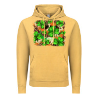 Vintage Mustard st.patricks plaid  green glitter cowhide  leopard Vintage Hoodie - FaDigitalArtStudio