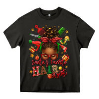 Asphalt santas favorite hair stylist afro messy bun Heavy Core Tee - texasbilliewilder