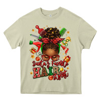 Mossy santas favorite hair stylist afro messy bun Heavy Core Tee - texasbilliewilder