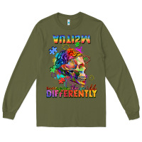 Army Green Autism seeing in the world differently Long Sleeve Tee - FaDigitalArtStudio
