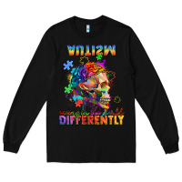 Black Autism seeing in the world differently Long Sleeve Tee - FaDigitalArtStudio