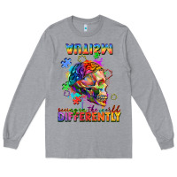 Heather Grey Autism seeing in the world differently Long Sleeve Tee - FaDigitalArtStudio