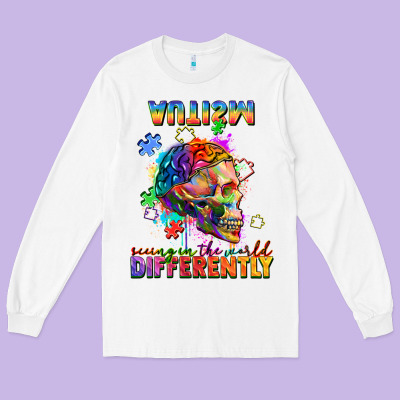 Autism Seeing In The World Differently Long Sleeve Tee Designed By Fadigitalartstudio