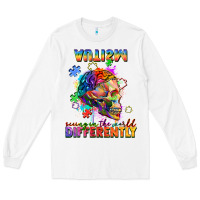 White Autism seeing in the world differently Long Sleeve Tee - FaDigitalArtStudio