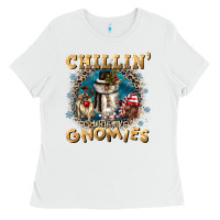 White chillin with my gnomies Ladies Tee - CowGirlArtShop