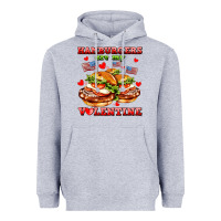 Heather Grey hamburger are my valentine Heavyweight Hoodie - AdoDesignShop
