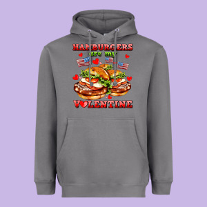 Hamburger Are My Valentine Heavyweight Hoodie Designed By Adodesignshop