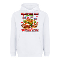 White hamburger are my valentine Heavyweight Hoodie - AdoDesignShop