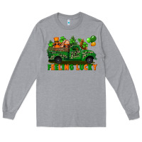 Heather Grey feeling lucky with gnomes on truck Long Sleeve Tee - FaDigitalArtStudio