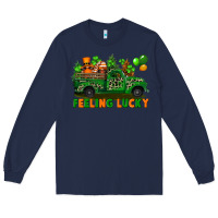 Navy feeling lucky with gnomes on truck Long Sleeve Tee - FaDigitalArtStudio