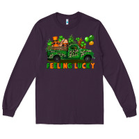 Plum feeling lucky with gnomes on truck Long Sleeve Tee - FaDigitalArtStudio