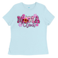Baby Blue mama claus pink christmas Ladies Tee - CowGirlArtShop
